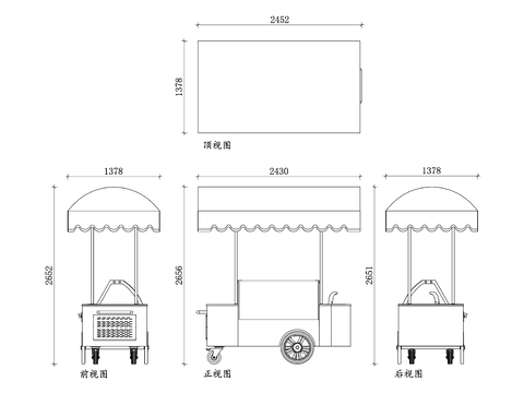  冰淇淋車(chē)三視圖 