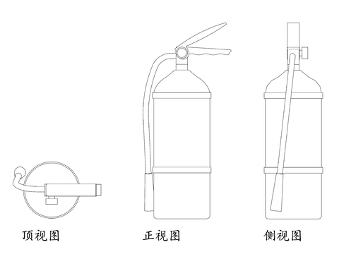  灭火器cad施工图 
