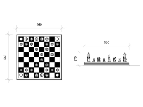  国际象棋设计cad图库 