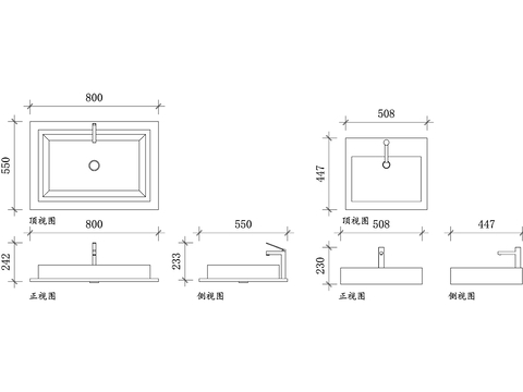 方形水槽设计cad大样图 