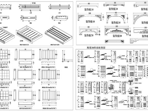  衣帽间素材cad图库 