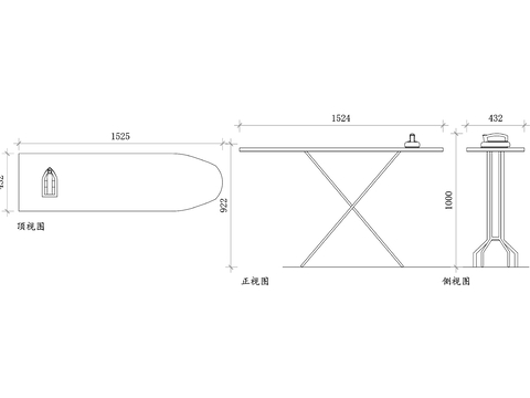  烫衣板cad大样图 
