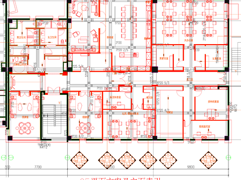  办公室cad平面图 