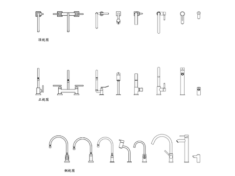  台面水龙头cad大样图 