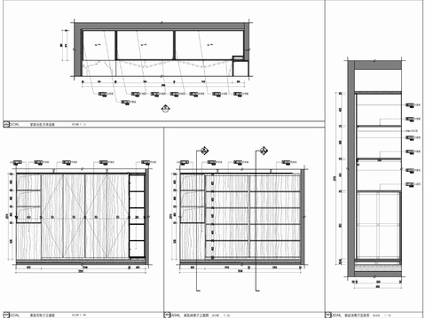  木饰面储藏柜施工大样详图 储物柜 置物架 柜子内部结构 展示cad大样图 
