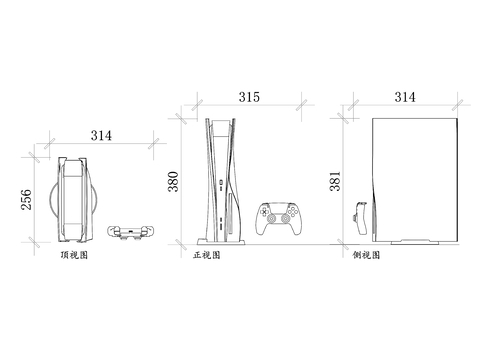  索尼PS5cad大样图 