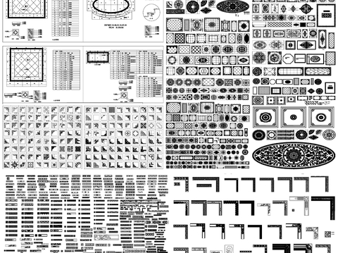  腰线 角花 拼花 地面拼花 拼花素材cad图库 