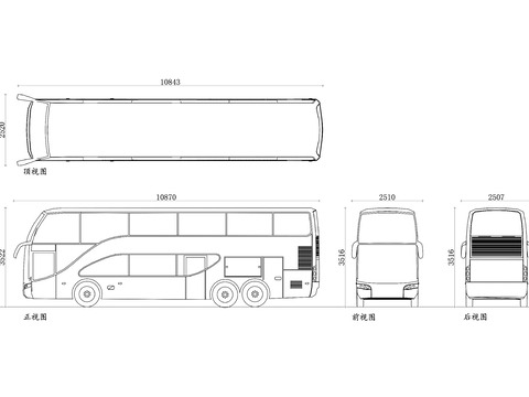  双层巴士cad大样图 