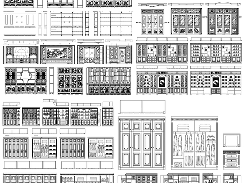 衣柜 博古架 酒柜 装饰柜 装饰柜cad图库 