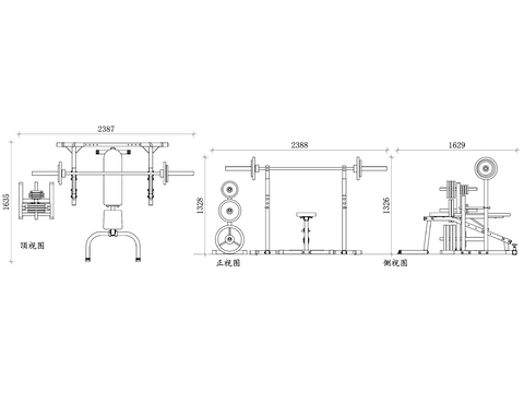  卧推健身器材设计 卧推健身器材结构 卧推健身器材材质 卧推健cad大样图 
