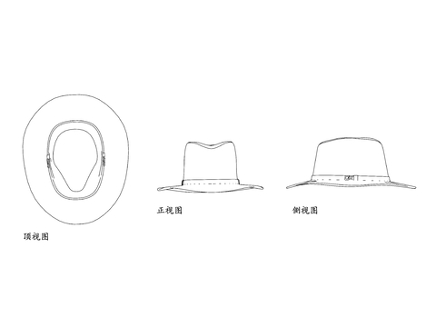  牛仔帽設(shè)計CAD三視圖 