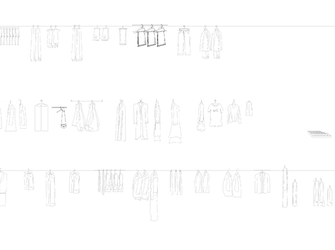  衣服被裤立面图cad图库 