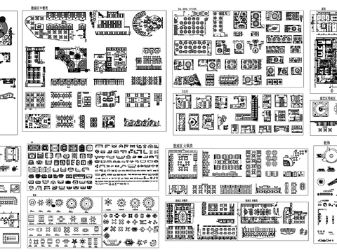  酒店桌椅cad图库 