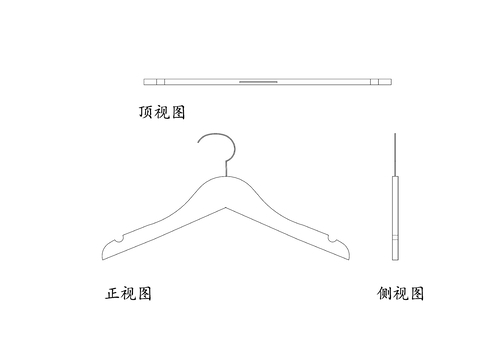  木衣架CAD三視圖 