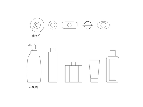  洗发水瓶cad图库 