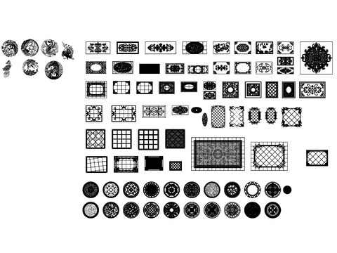  地面拼花cad图库 