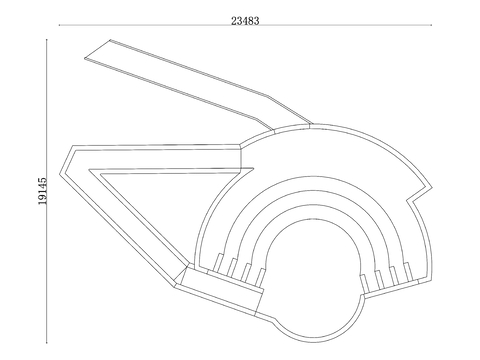  小型露天剧场cad平面图 