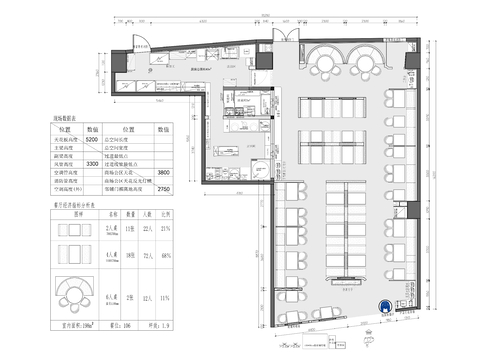  全牛匠牛肉火锅店cad平面图 