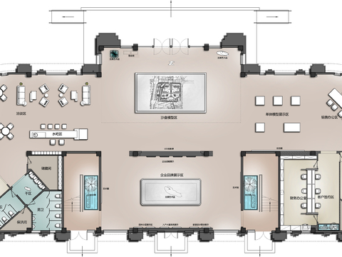  950平售楼部cad平面图 