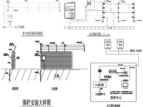  电子围栏 节点大样图 