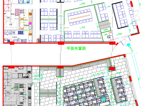  餐饮餐食区CAD平面图 