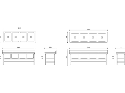  水槽布局设计cad大样图 
