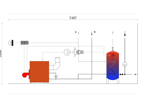  地暖管线cad布局图 