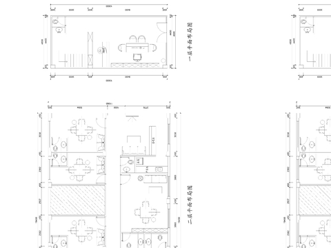  新中式茶楼 棋牌室cad平面图 