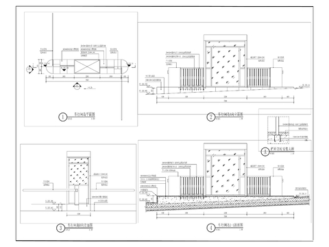  车行闸岛详图cad大样图 