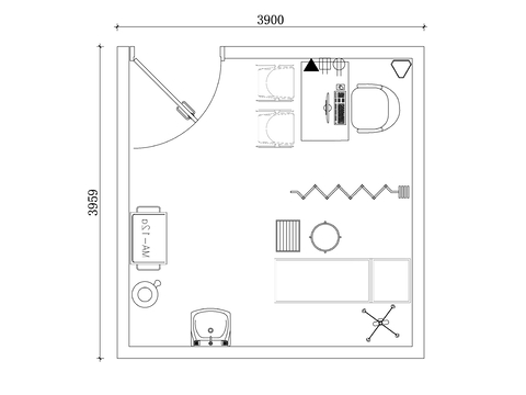  医务室布局图 医务室CAD平面图 