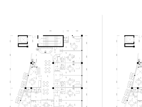  茶楼 棋牌室cad平面图 