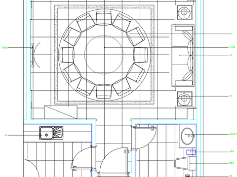  酒店包厢CAD平面图 