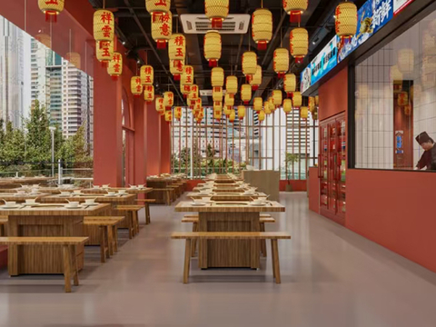  牛肉火锅店cad平面图 