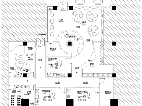  口腔医院牙科医院牙科口腔设备cad施工图 