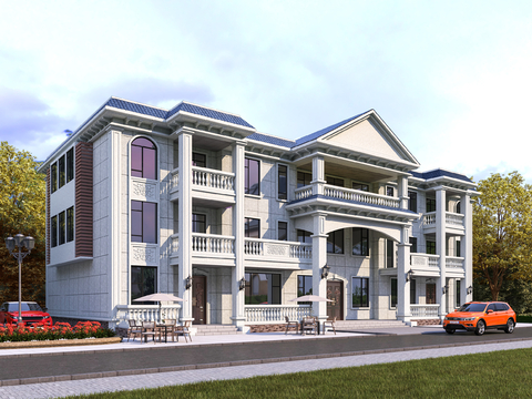  联排别墅cad平面图 