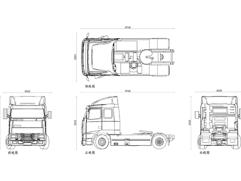  卡車cad立面圖 