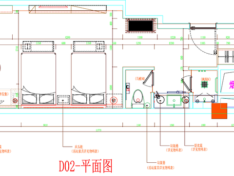  酒店客房 酒店房间 客房平面图 房间平面布局 客房平面布置cad施工图 