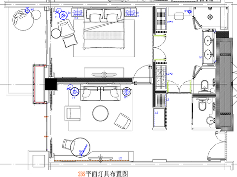  酒店客房 酒店房間 客房平面圖 房間平面布局 客房cad施工圖 