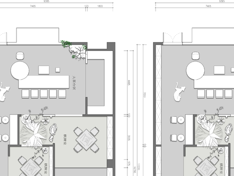  茶室棋牌娱乐休闲会所cad平面图 