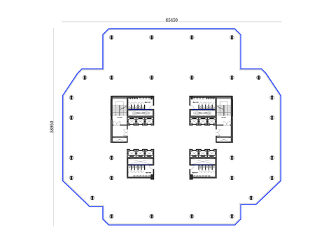  异形办公室CAD平面图 