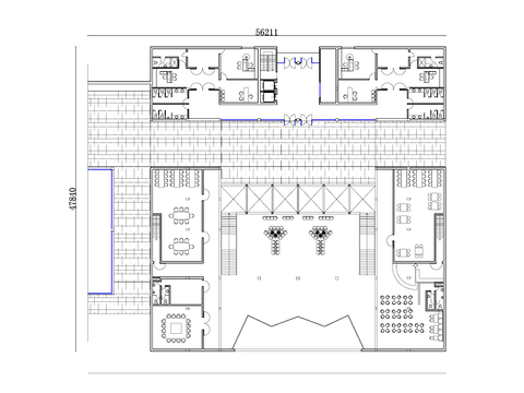  开放式办公区CAD平面图 
