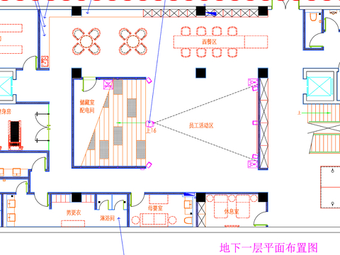 辦公室 員工活動室CAD平面圖 