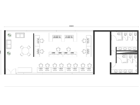  开放式工作区CAD平面图 