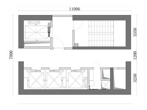  双入口布局图 四电梯CAD平面图 