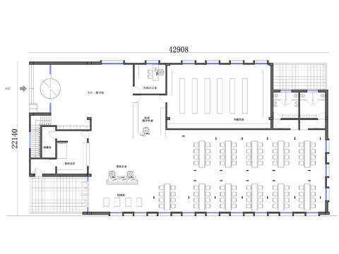  图书馆阅读区布局 图书馆藏书区cad大样图 