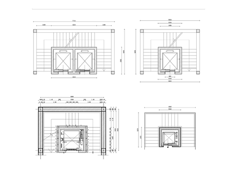  电梯间并排cad图库 