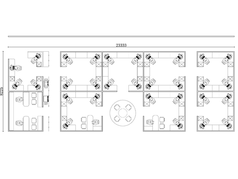 单人位 办公室CAD平面图 