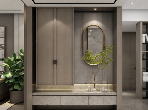  玄关背景CAD施工图 