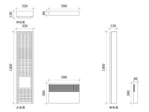  壁挂式取暖器cad平面图 