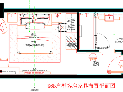  酒店客房 酒店房间 客房平面图 房间平面布局 客房平面布置cad施工图 